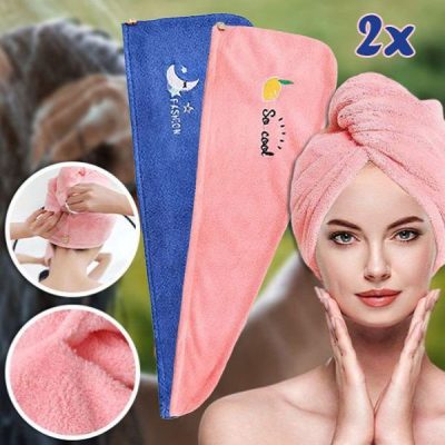 Asciugamano per capelli ad asciugatura rapida (Confezione da 2) | HAIRWRAP