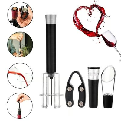 Set apribottiglie per vino 4-in-1 con pompa ad aria | AIRCORK